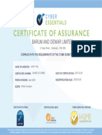 B D Cyber Essentials Certificate