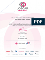 Barum and Dewar Limited JOSCAR Certificate 2020