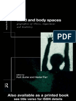 (Critical Geographies) Ruth Butler - Mind and Body Spaces Geographies of Illness, Impairment and Disability (1999)