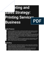 Marketing and Sales Strategy - Printing Services Business