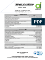 Calendario Académico Fase I Semanal Semestre I 2024.