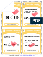 Comparing Numbers, 3 Digits TASK CARDS STW