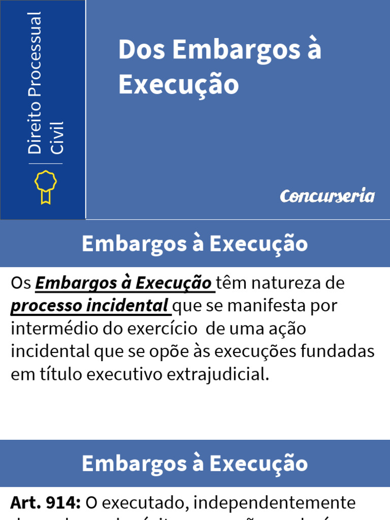 Embargos à Execução: Aspectos e Requisitos | PDF | Sentença (jurídico ...