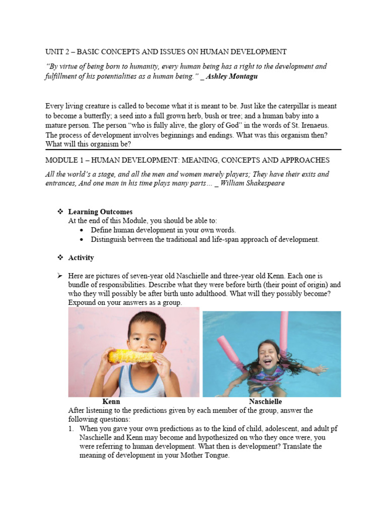 Understanding Human Development Concepts | PDF | Developmental ...