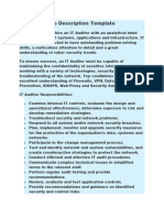 IT Auditor Job Description Template