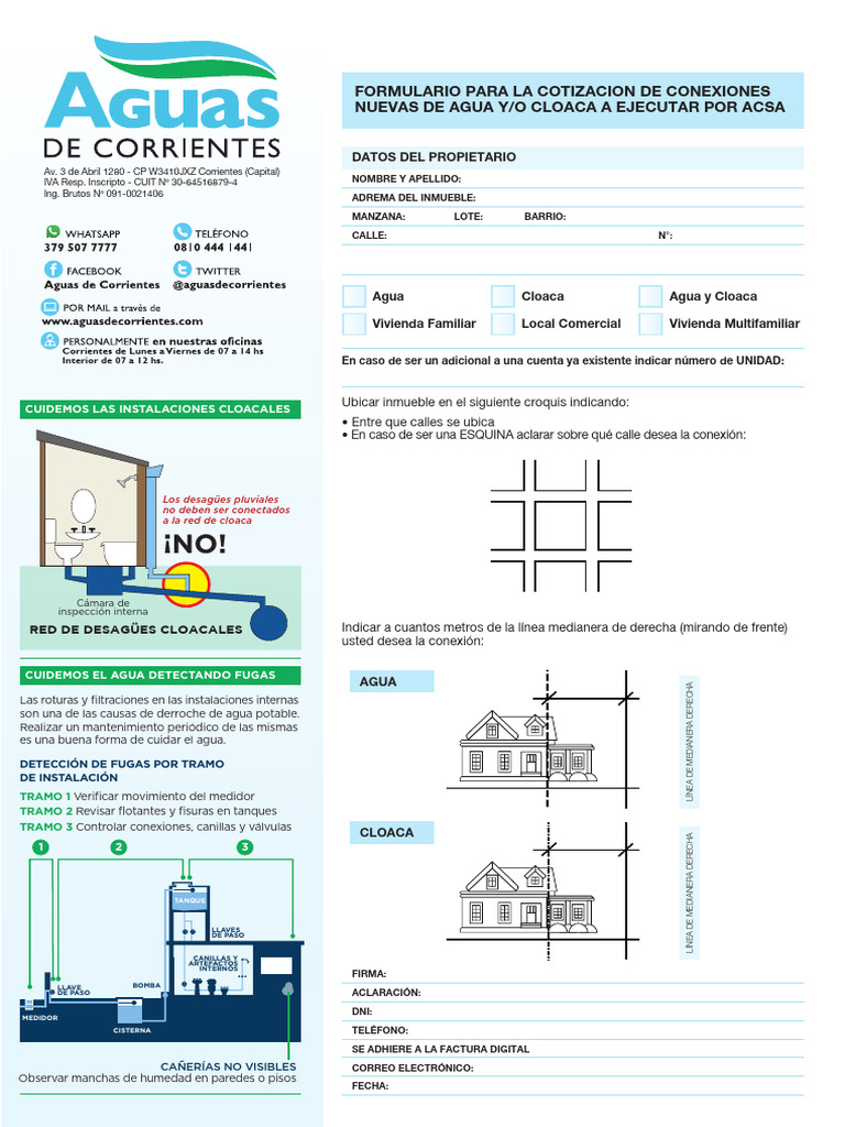 Requisitos para Conexiones de Agua y Cloaca | PDF | Ingeniería ...