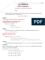 Etude Analytique Du Cercle Cours 1