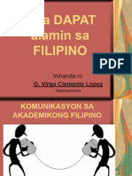 Mga Dapat Alamin Sa Filipino