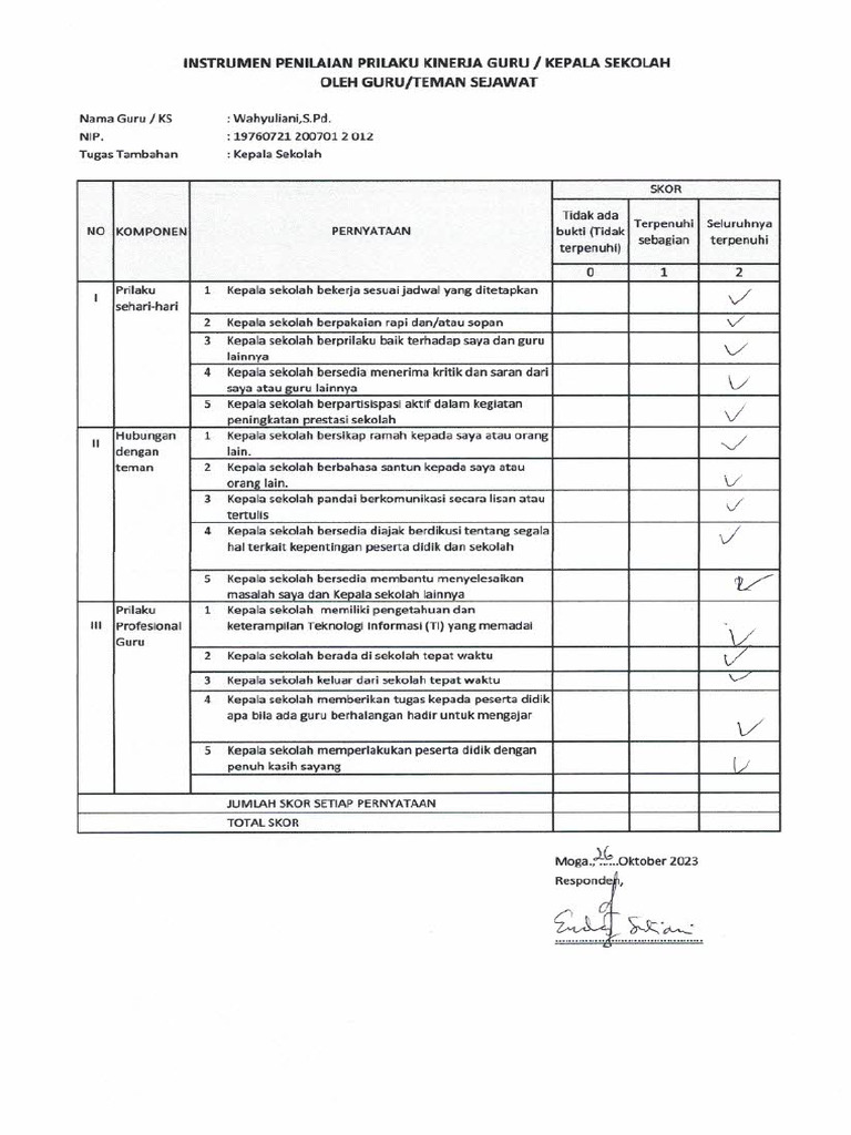 Instrumen Penilaian Guru Pdf