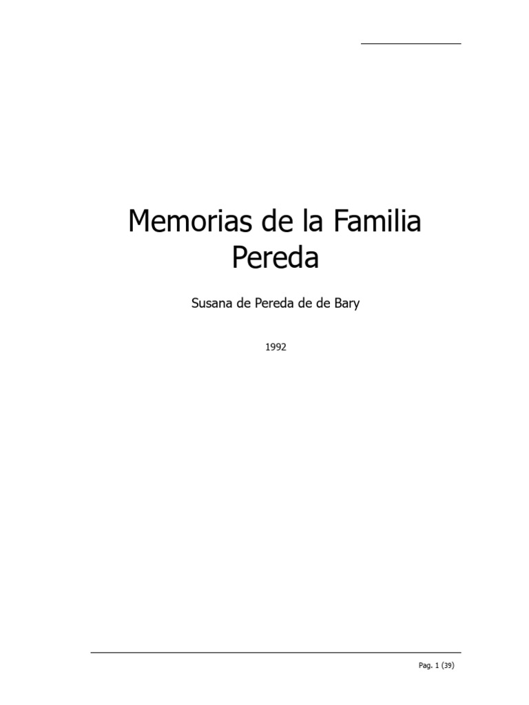 Memorias Dela Familia Pereda | PDF | Bancos | Buenos Aires