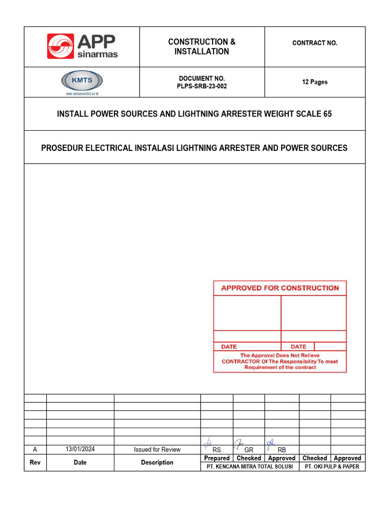 Lightning Arrester Installation Procedure | PDF | Manufactured Goods ...