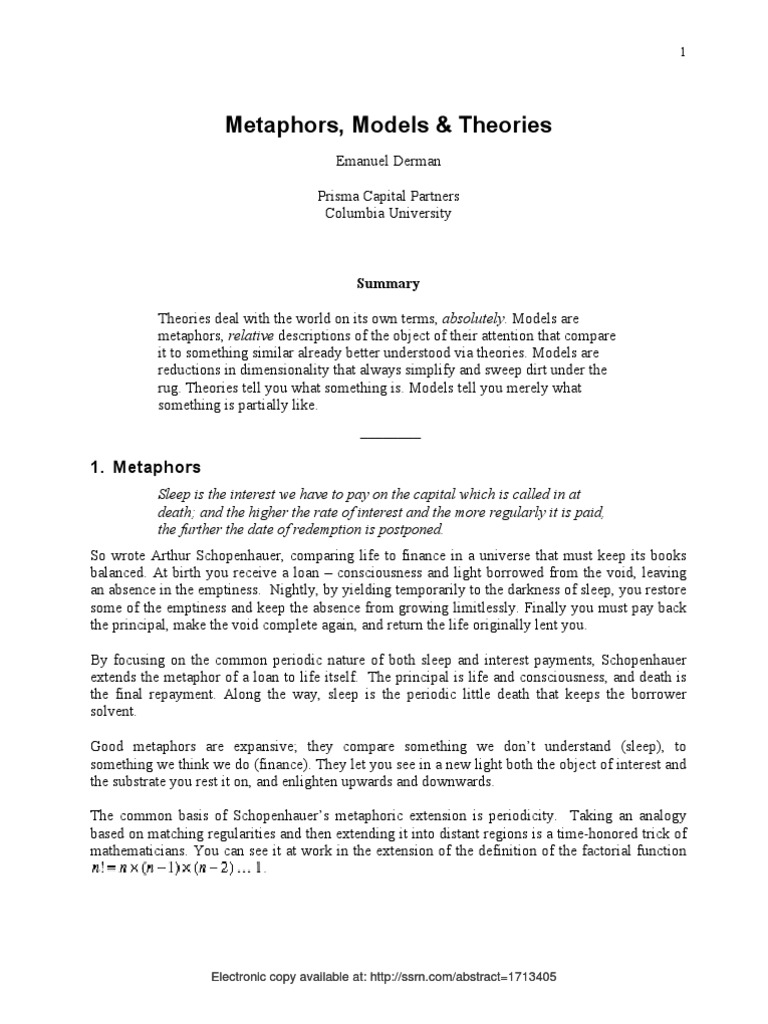 Metaphors Models and Theories | PDF