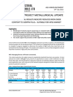 Stockyard Project Metallurgical Update 2736451