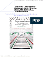 Download Full Solution Manual For Contemporary Business Mathematics With Canadian Applications 11Th Edition S A Hummelbrunner pdf docx full chapter chapter