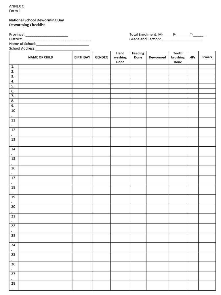 Form-1-Deworming-Checklist_Jan2023 | PDF