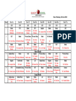 Class Time Table 15th Jan 2024