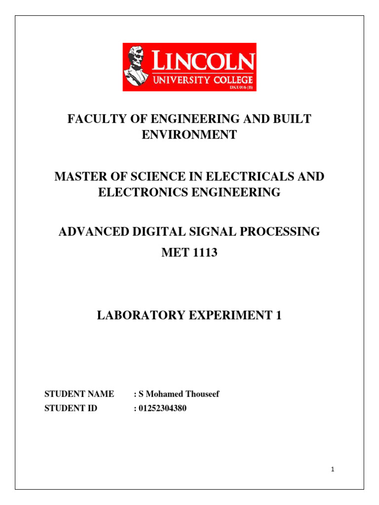 MET 1113 - EE - Lab Simulation 1 - Thouseef | PDF | Filter (Signal ...