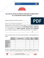 Declaración Jurada de Ingresos Familiares