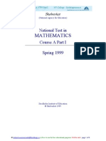 Mathematics: National Test in Course A Part I Spring 1999