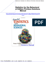 Full Essential Statistics For The Behavioral Sciences 1St Edition Privitera Solutions Manual PDF Docx Full Chapter Chapter