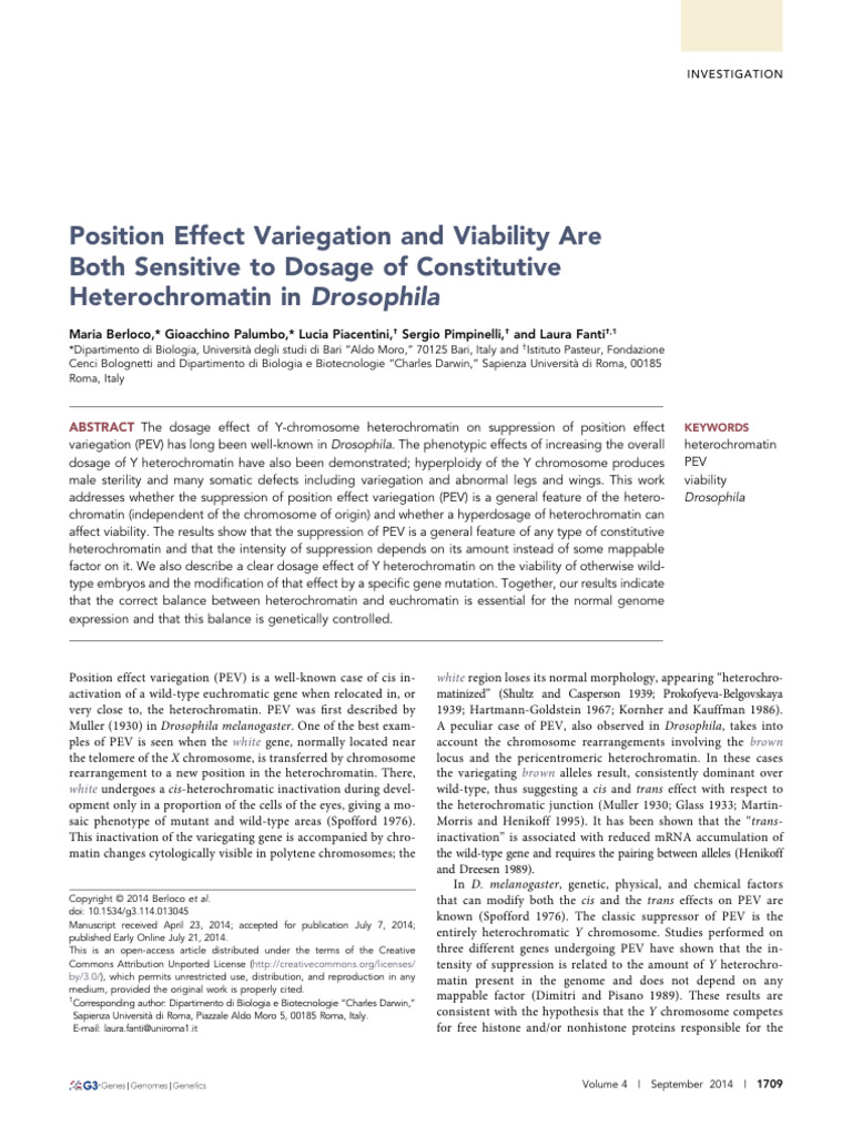 Position Effect Variegation and Viability Are Both Sensitive To Dosage ...