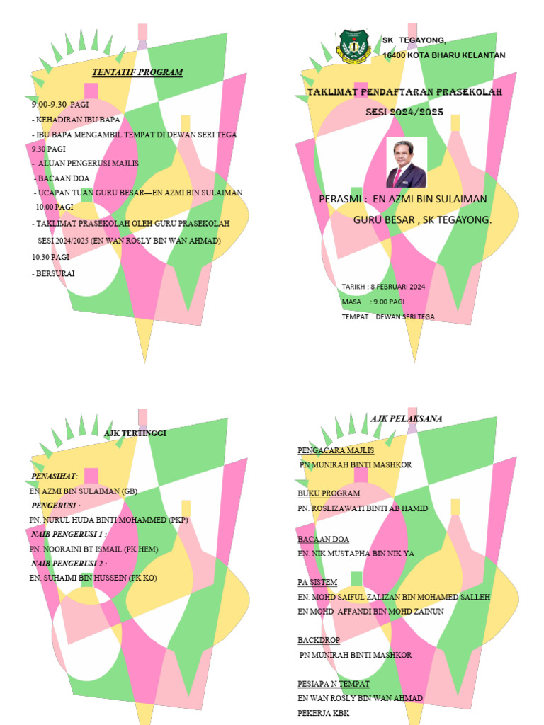Tentatif Program: Perasmi: en Azmi Bin Sulaiman Guru Besar, SK Tegayong ...