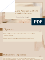 African, Latin American and North American Literature: Presentation By: Group 3
