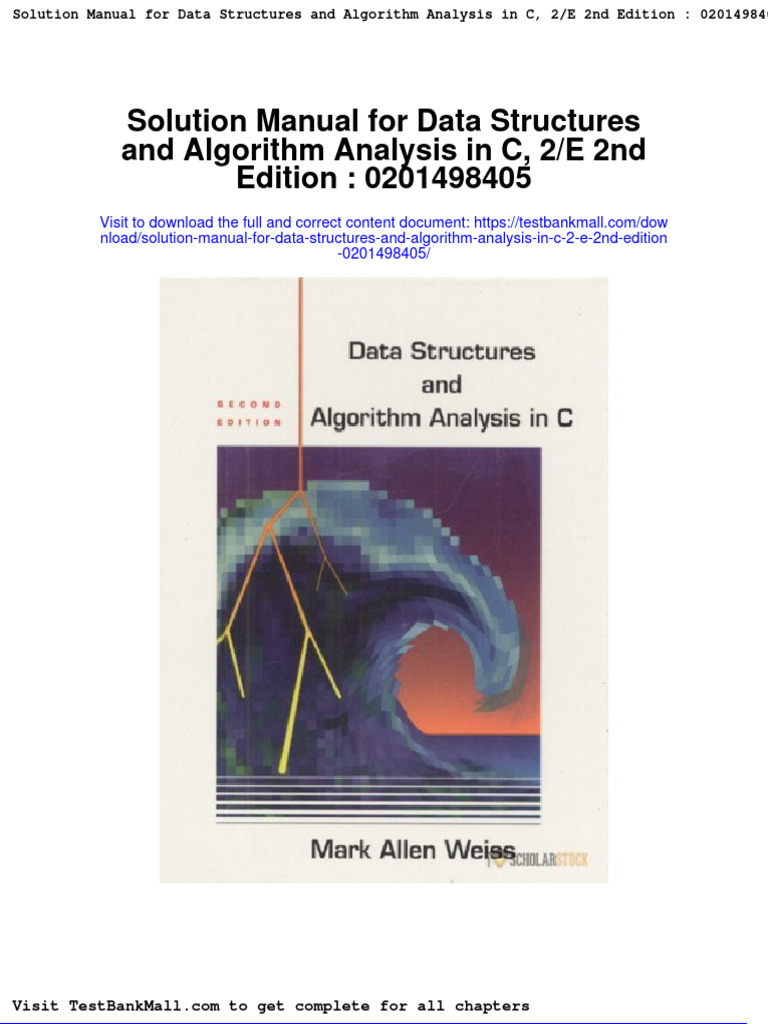 Full Solution Manual For Data Structures and Algorithm Analysis in C 2 ...