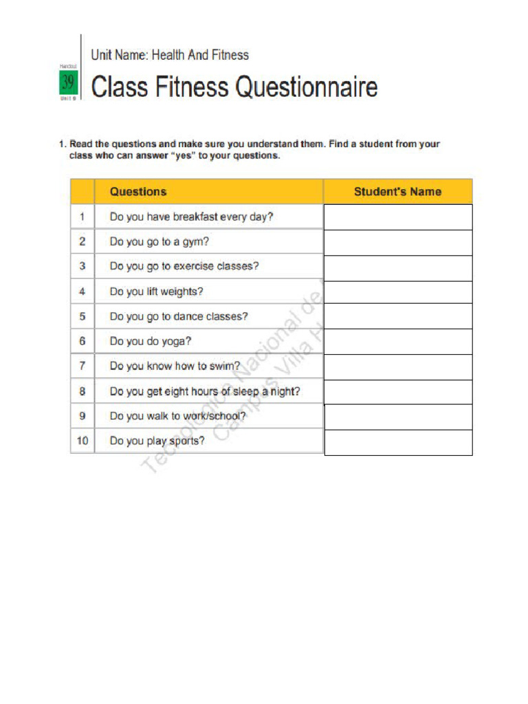 Health Fitness Questionnaire PDF