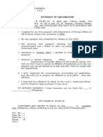 Affidavit of Explanation Passport PDF Free