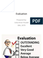 Evaluation: Prepared By: Usha Kiran Poudel SBA, 2079