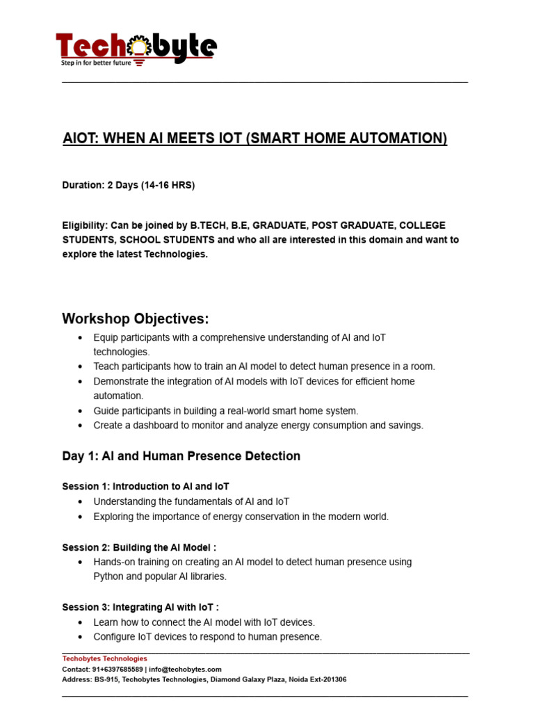 AIOT Workshop: Smart Home Automation | PDF | Internet Of Things | Home ...