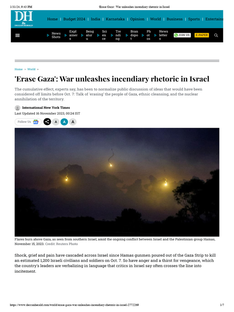 Gaza Erasure: Incendiary Rhetoric in Israel | PDF | Israel | World Politics