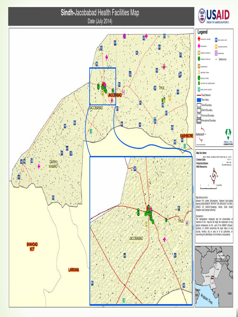 Jacobabad Ref Health Map July 21014 | PDF | Geographical Technology
