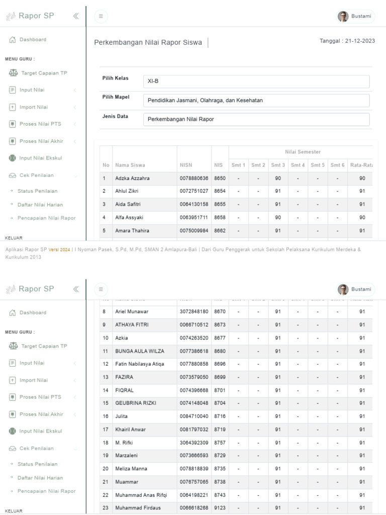 Rapor Sp Xi 3 Aplikasi E Rapor Kurikulum Merdeka Dan Kurikulum 2013