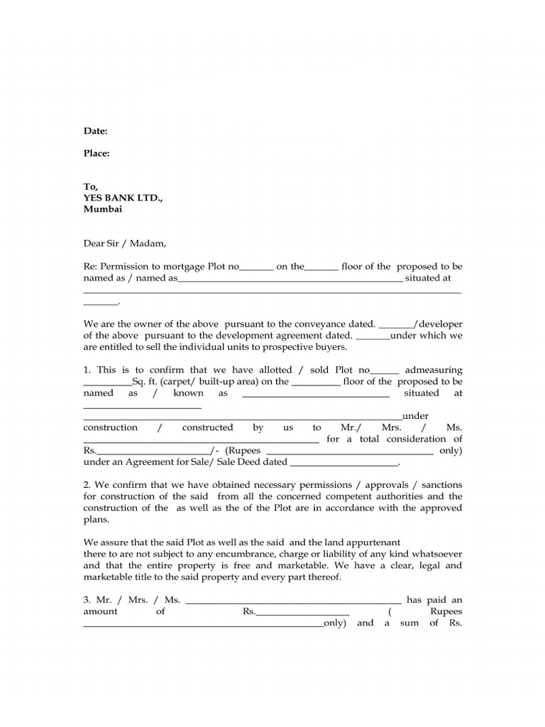 Yes Bank TG Noc | PDF