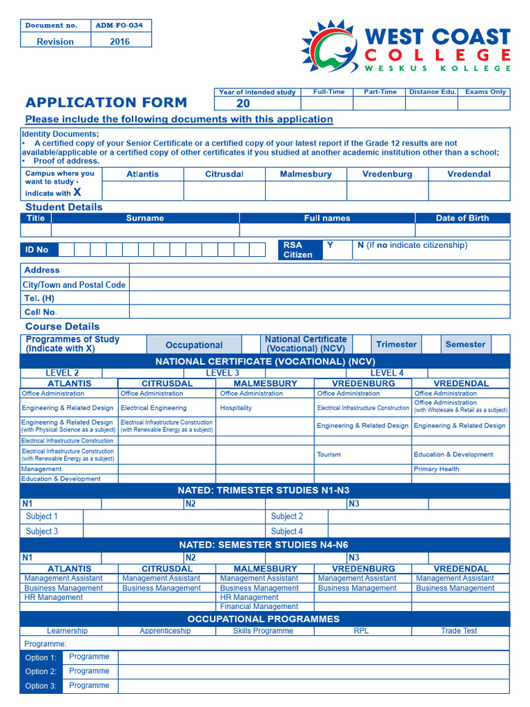 WCC College Application Guidelines 2025 | PDF | Identity Document ...