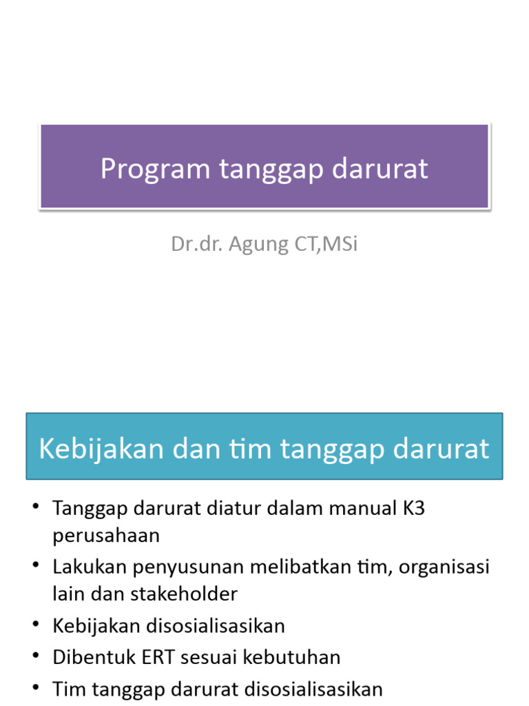 Regulasi Tanggap Darurat K3 Perusahaan | PDF