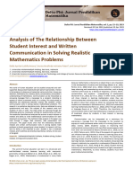 Analysis of The Relationship Between Student Interest and Written Communication in Solving Realistic Mathematics Problems