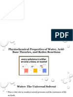 Physiochemical Properties of Water