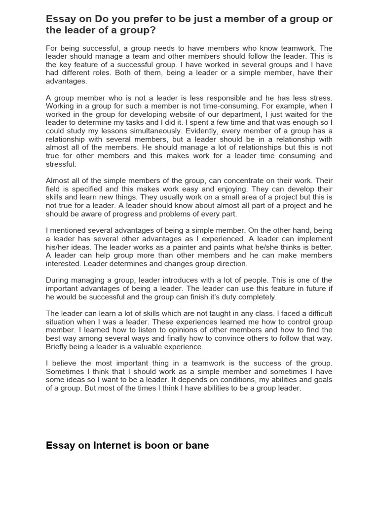 essay-on-do-you-prefer-to-be-just-a-member-of-a-group-or-the-leader-of
