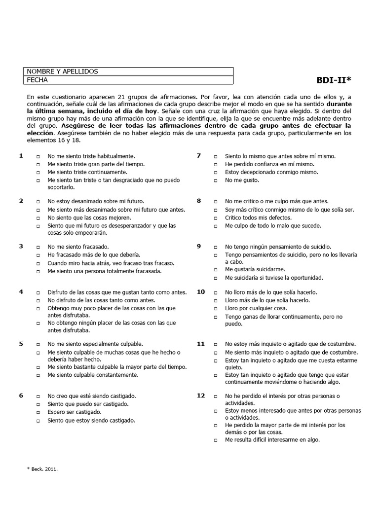 BDI-II | PDF