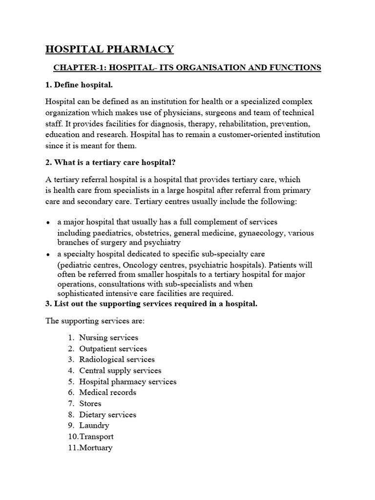 2 Marks Chap 1 2 Pdf Hospital Health Care