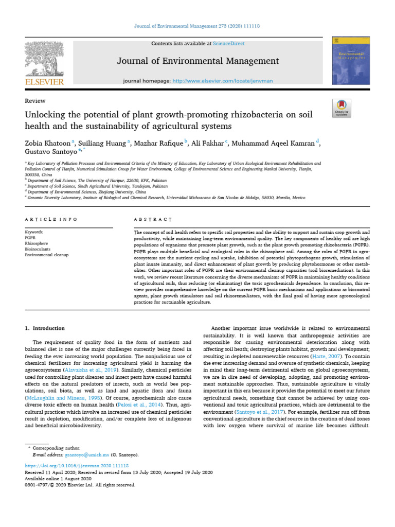 Unlocking The Potential of Plant Growth-Promoting Rhizobacteria On Soil ...