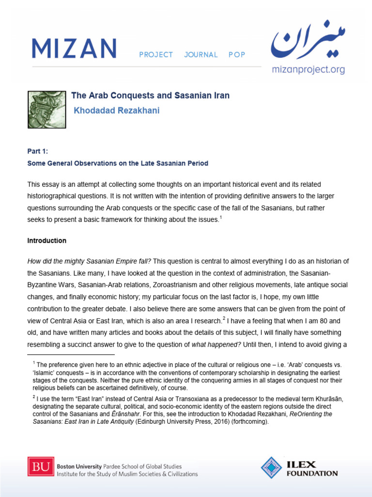 The Arab Conquests and Sasanian Iran Kho | PDF | Persian Language | Arabs