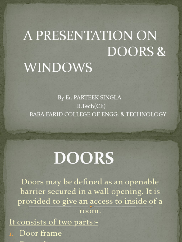 Comprehensive Guide to Doors and Windows | PDF | Window | Door