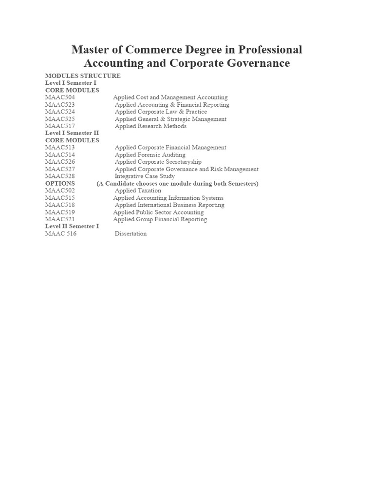 Msc Professional Accounting Pdf