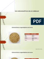 Características Organolépticas de Los Cereales