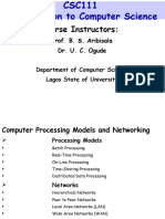 CSC 111 - (5) Computer Processing Models and Networking