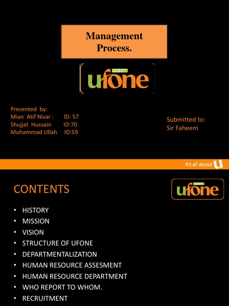 Ufone Management and HR Overview | PDF | Human Resource Management ...